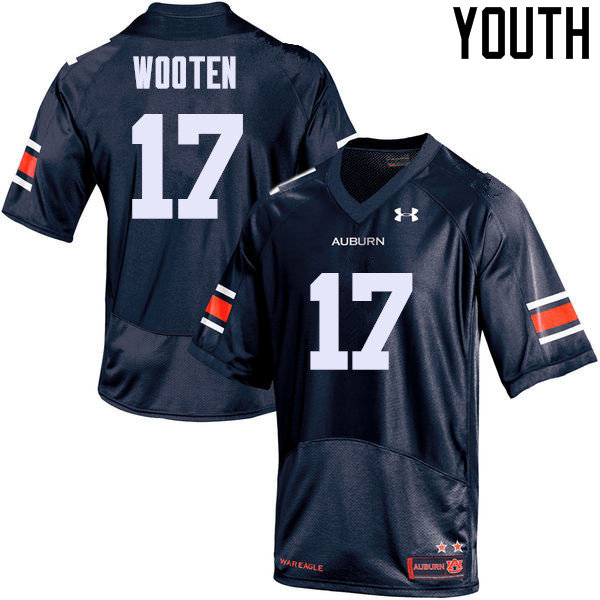 Auburn Tigers Youth Chandler Wooten #17 Navy Under Armour Stitched College NCAA Authentic Football Jersey HVJ5874KG